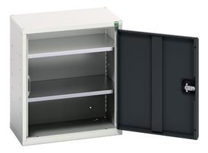 verso economy cupboard with 2 shelves. WxDxH: 525x350x600mm. RAL 7035/5010 or selected Verso Wall Mounted Cupboards with shelves